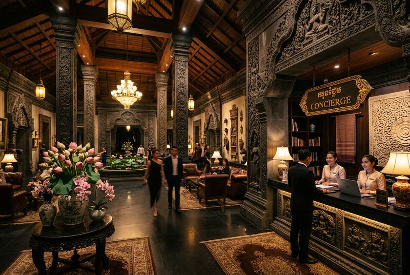 Siem Reap hotel lobby
